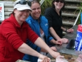 Filleting the days catch at Pukenui Holiday Park