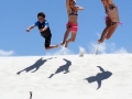 playing on the white sands, Rarawa Beach, 20 minutes from Pukenui Holiday park